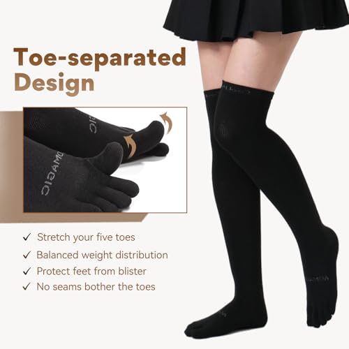 Toe Socks Cool-max Compression Socks Over the Knee Stockings Graduated Support for Running,Travel4