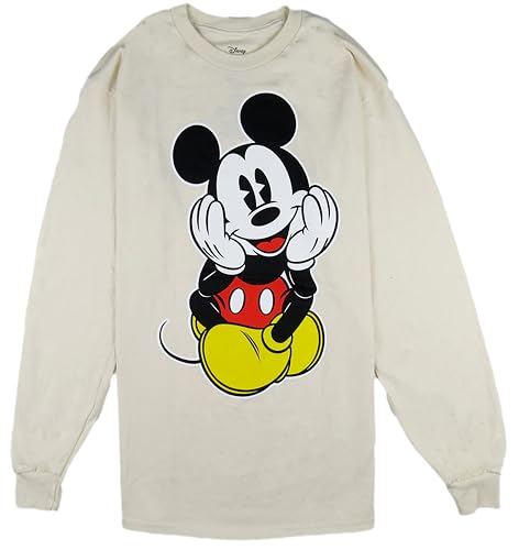 Image of Disney Mickey Mouse Long Sleeve Tee (US, Alpha, Small, Regular, Regular, Retro Natural)