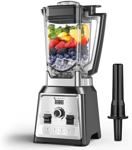 AMZCHEF Profesional Batidora, 2000 W batidora eléctrica con 4 fun...