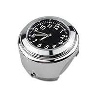 DYOUen Motorrad Lenkeruhr Quarz Motorradlenker Uhr Universal Zeitplan Fahrrad Chrom Wasserdicht Staubdicht Zifferblatt Glow Watch Lenkerthermometer (schwarz)