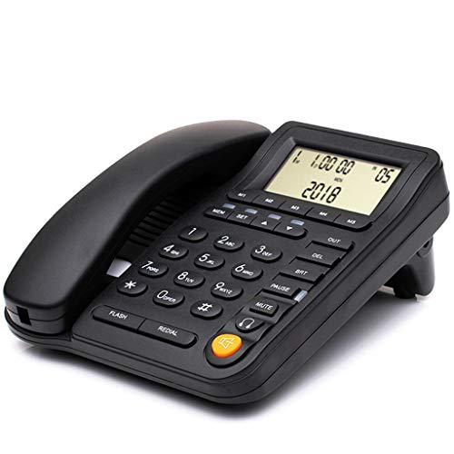 MHTCJ téléphone de bureau noir, Téléphone sans fil, avec haut-parleur, Big Bouton bureau Corded téléphone mural en noir avec
