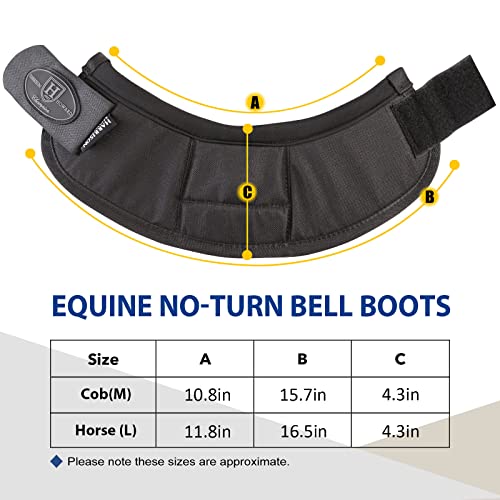 Image of Harrison Howard Horse Bell Boots Overreach Bell Boots No-Turn Bell Boots for Horse-Durable Protective Hoof Boot