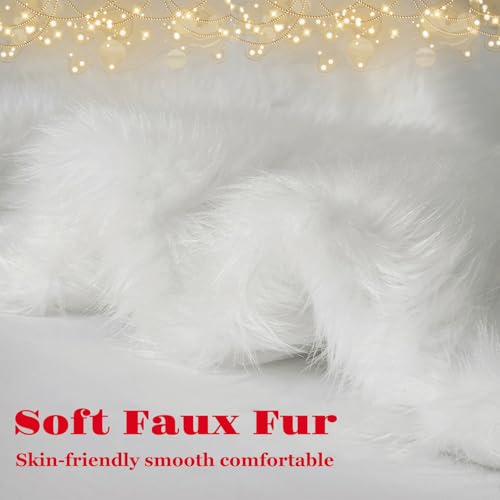 Christmas-Tree-Skirt-60-Inch-Christmas-Decorations-Tree-Skirt-Faux-Fur-White-Soft-Long-Thick-Velvet-Christmas-Tree-Rug-Large-Vintage-Tree-Base-Cover-Round-Mat-for-Merry-Christmas-Holiday-Party Christmas Tree Skirt 60 Inch Christmas Decorations Tree Skirt Faux Fur White Soft Long Thick Velvet Christmas Tree Rug Large Vintage Tree Base Cover Round Mat for Merry Christmas Holiday Party