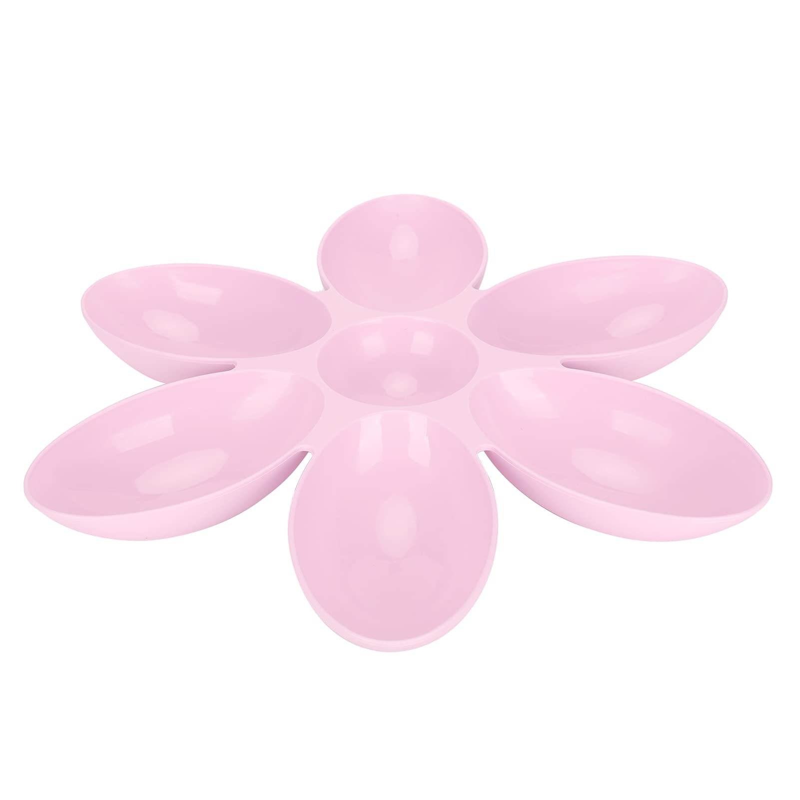 Non Slip Cat Food Bowl - Flower Petals Shaped 6 Grids Multi Cat Feeder, Safe & Durable for Indoor Use (Pink)