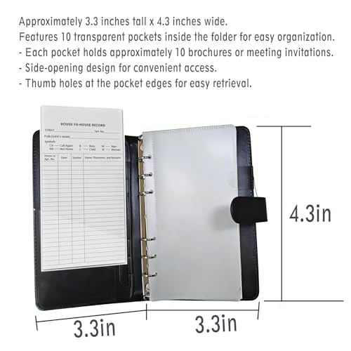 JW Ministry Organizer Leather Tract Holder Jehovah Witness Field Service Supplies JW Tract Holders for Ministry Pioneer Gift JW Gifts Ministry Folder Organizer (Navy Blue, MINI)