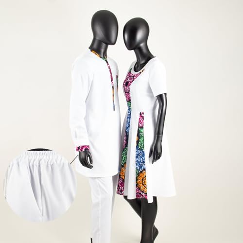 African A-line Dresses for Women Matching Couple Outfits Dashiki Men Clothes Zipper Shirt and Pant Sets Party Wear2
