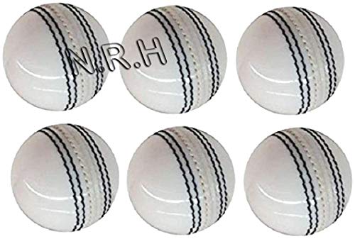 Balles de cricket en cuir blanc lot de 6 l'esprit du cricket ODI