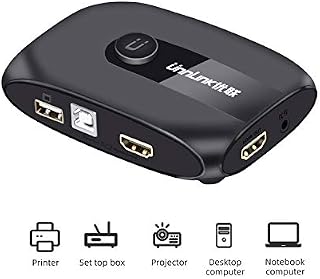 HDMI KVM Switch Unnlink KVM Switch 2 Ports FHD 1080P 60Hz with USB