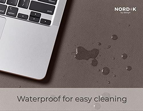 Nordik Cork Leather Desk Mat Cable Organiser (Gunmetal Grey 89 X 43 cm) Premium Extended Mouse Mat for Home Office Accessories - Non-Slip Vegan Leather Desk Pad Protector & Desk Blotter Pad