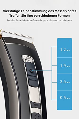 Foto von Haarschneidemaschine Profi, Haarschneider Herren, Wasserdicht Dreistufig einstellbar Haartrimmer Bartschneider Barttrimmer Präzisionstrimmer Langhaarschneider Wasserdicht 3 In 1