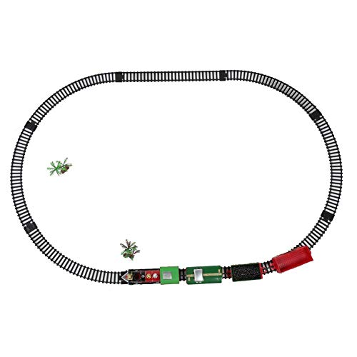Assembly Electric Train Rail Car with Music Railroad Track Toy Set for Children Christmas Train Set Around Tree (Battery not Included) (Train)