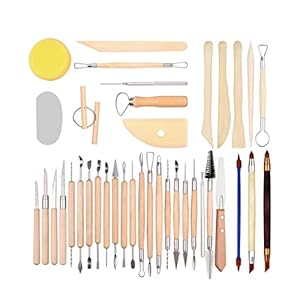 Multifunctioneel Clay Sculpting Gereedschap Modellering Gesneden gereedschap Aardewerk keramische gereedschap Roestvrij staal en houten handvat mes accessoires kit voor kleiaardewerk, doe-het-zelf