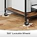 Warmiehomy 2 Tier Printer Stand with Storage, 22 Inches(55cm x 50cm) Under Desk Rolling Printer Cart with Height Adjustable Shelf, Large Printer Table for Home Office, Rustic Brown