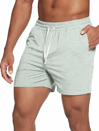 Image of Deyeek 5.5 Inch Mens Pajama Shorts Sleep Cotton Lounge PJ Lightweight Elastic Waist Drawstring Nightwear Bottom with Pockets