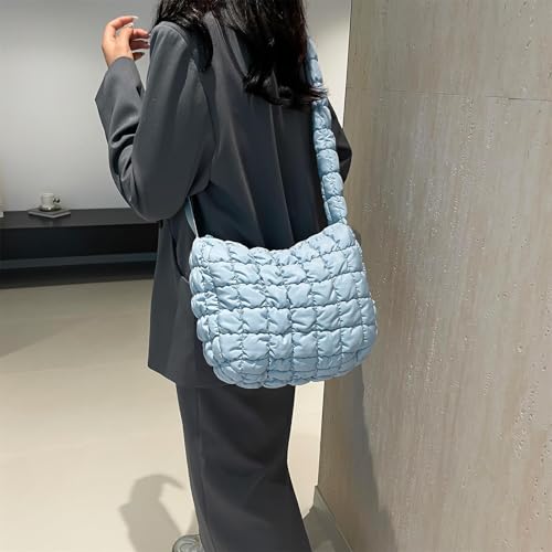 Bolso de hombro acolchado de nylon con correa ajustable miniatura 4