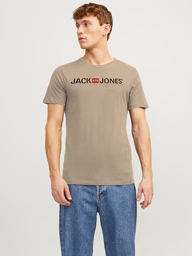 Jack & Jones Jjecorp Logo Tee SS Crew Neck Noos T-Shirt Herren Gr. M, Beige (Crockery) – Ansicht 3