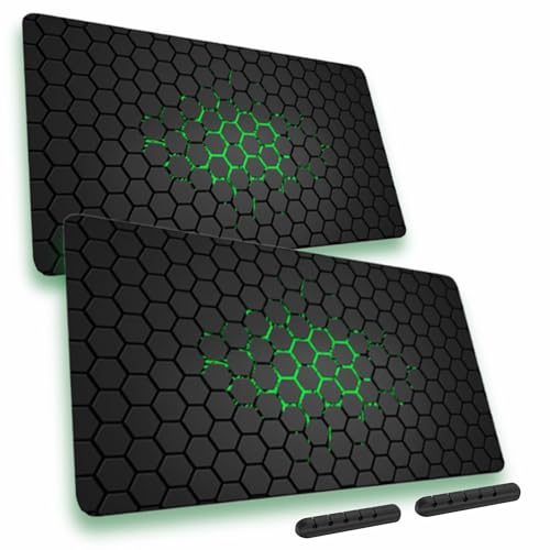 Alfombrilla XXL, 900x400, Alfombrilla Ratón Gaming, Mouse Pad XXL, Alfombra Escritorio, Mouse Pad Gaming, Alfombrillas Raton, Tapete Rato, Almohadilla Raton, con Org. Cables. (2 uds.)