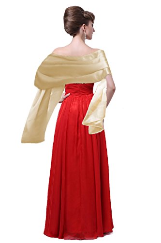 Justmydress Satin Wrap Shawl for Evening Wedding Party Formal 68 Inch Long with 5 Colors
