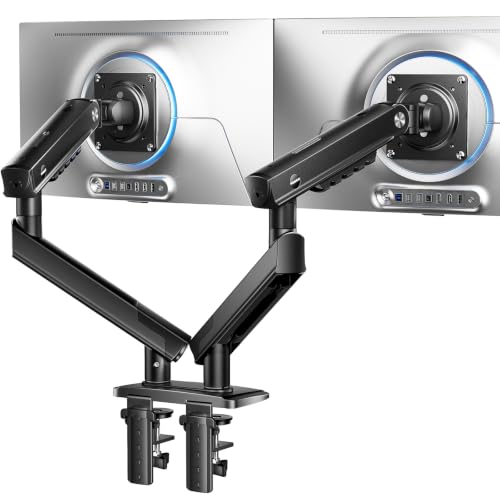 HUANUO MonitorHalterung 2 Monitore für 13–32 Zoll, MechaSpring Bildschirmhalterung bis 9 kg… – Ansicht 1