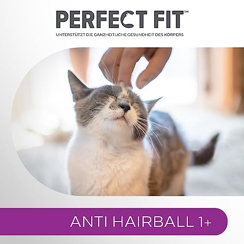 PERFECT FIT Anti-Hairball Adult Trockenfutter für erwachsene Katzen ab 1 Jahr - Huhn, 750g (6 Beutel)