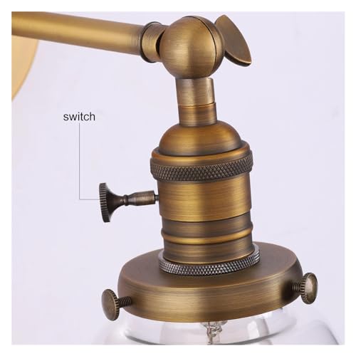 Lámparas de pared de vidrio modernas con soporte de bronce antiguo E27 7