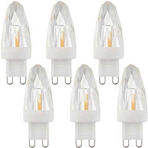 Lxcom Lighting G9 Led Light Bulbs 2W (15W Halogen Equivalent) Dimmable Crystal Cob Bulb Warm White 2700K 200Lm G9 Base Ac110V For Home Lighting, 6 Pack #TOP4