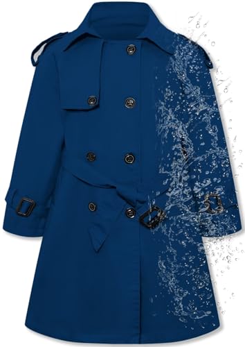 Image of Betusline Womens & Girls Waterproof Trench Coat Double Breasted Lapel Overcoat Outerwear, 3 Years - Women 2XL