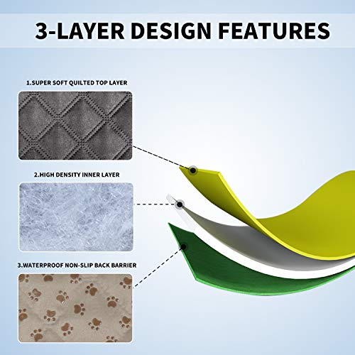 Easy-Going 100% Waterproof Dog Bed Cover Washable Couch Cover Non-Slip Sofa Cover Leakproof Blanket Furniture Protector Cover Reusable Incontinence Bed Underpads For Pets Kids Dog Cat(68X82 In,Gray) #TOP3