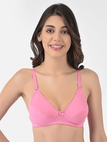 Image of Softline Women's Cotton Blend Wire-Free Non-Padded | Full Coverage Bra Combo | Cut & Sew Design (Pack of 2)