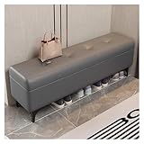 banc coffre simili cuir noir Banc à chaussures confortable : ce banc à chaussures rembourré est fabriqué en cuir synthétique doux pour un nettoyage facile. L'éponge haute densité offre une expérience d'assise confortable, vous permettant de vous détendre en position assise ou allongée. Parfait pour votre salle à manger, chambre à coucher, couloir ou entrée, ce banc polyvalent ajoute à la fois confort et style à votre décoration d'intérieur.