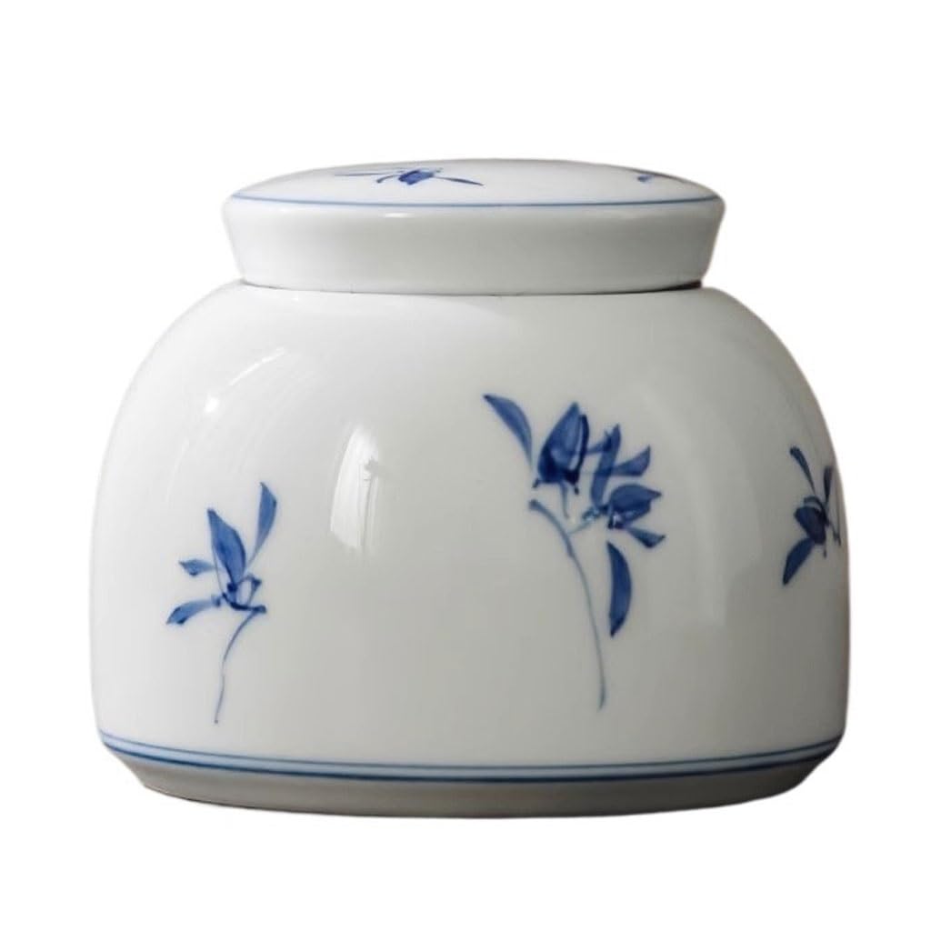 Słoiki do przechowywania Kuchnia Podróżna herbata Kwiatowa Herbata Magazyn Herbaty Czysta Ręcznie malowana Motyl Orchidea Herbata Pudełko Ceramiczne Zamknięte Pudełko, Mały Przenośny Pojemnik Do