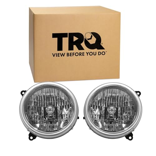 Image of TRQ 2 Piece Headlight Assembly Set Driver & Passenger Side Compatible with 2002-2004 Jeep Liberty CH2502136 CH2503136