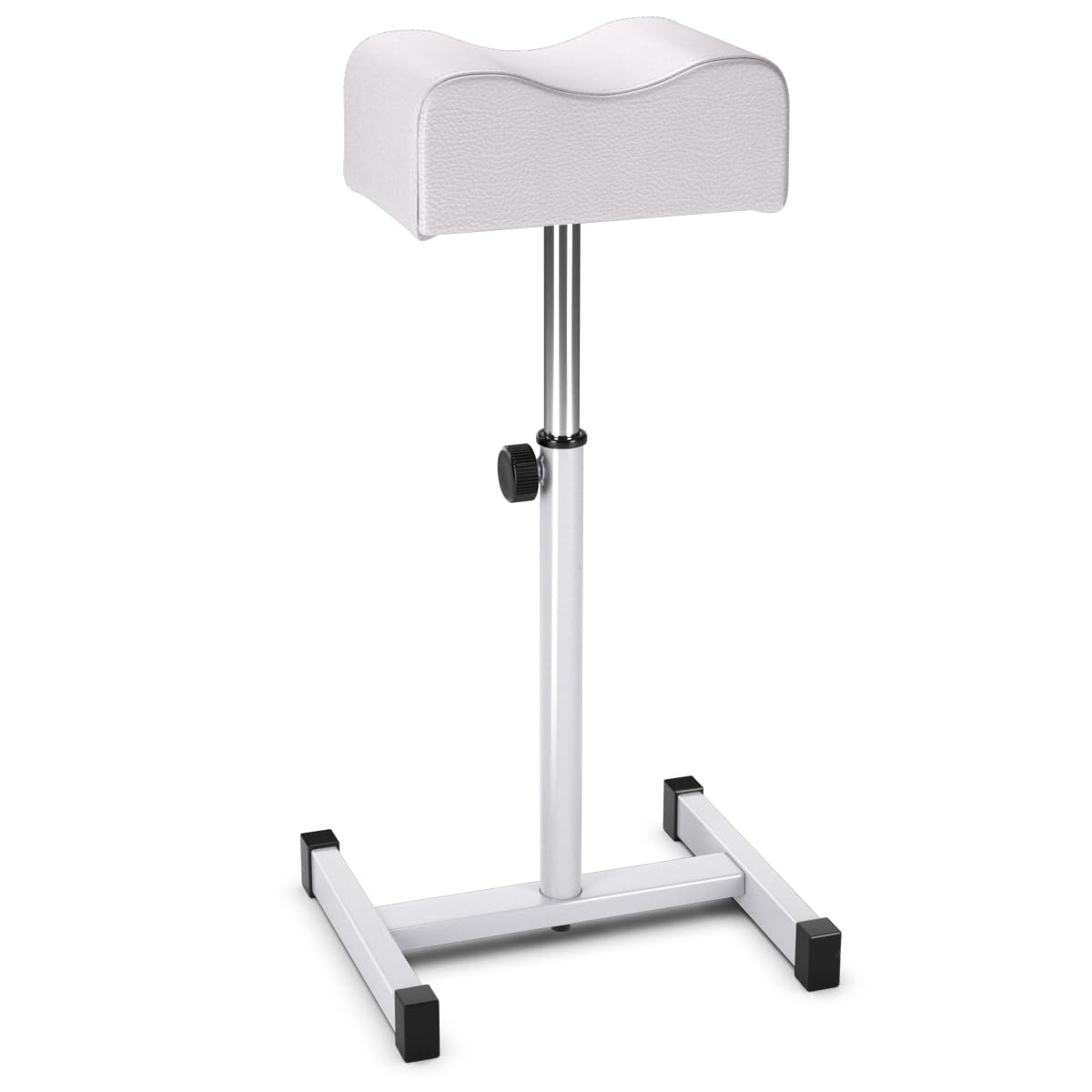 COSTWAY Reposapiés para Pedicura y Manicura, Soporte de Pie con Altura Ajustable, Equipamiento Profesional para Uñas con Almohadilla Suave, Herramienta Portátil para Salones de Belleza, Blanco