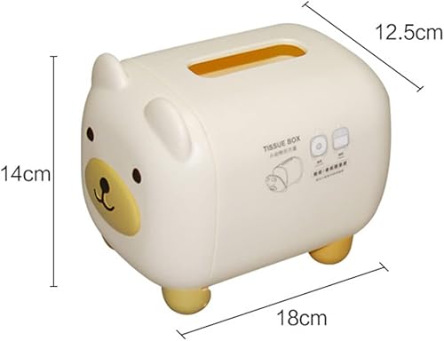 Miniatura 2 de Eforcase Caja de pañuelos de oso de dibujos animados, lindo soporte de pañuelos de anime, caja de pañuelos faciales de plástico, soporte de