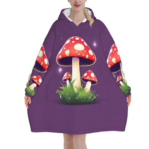 Couverture géante champignon rouge pour des soirées d'hiver cocooning au chaud
