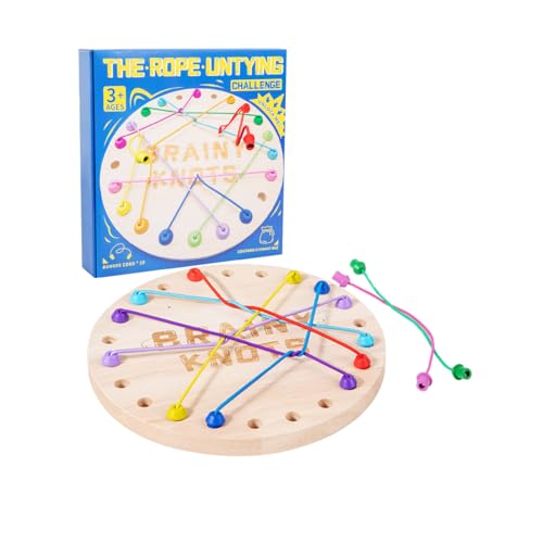 ZUNIPLEX Brainy Knots Logikspiel–Geduldspiele & Rope-Challenge-Spiel für Kinder, Seiltricks und Familien-Brettspielspaß,für ab 3 Jahren als l Geschenk bei Kinderpartys oder interaktiven Familienfeiern