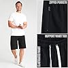 CityComfort Mens Shorts Soft Breathable Lounge Wear Activewear Shorts Zipped Pockets for Sports Summer Gym Running Work (3XL, Black) #3