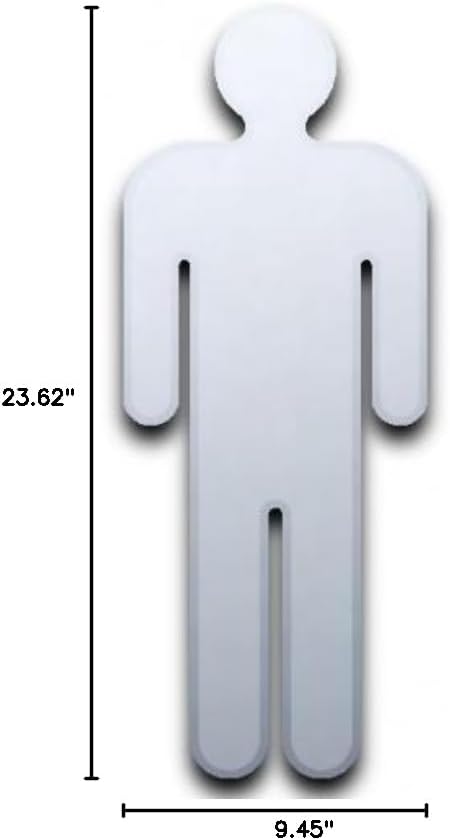 Super Cool Creations Door Sign Mirror – Male WC - 60cm x 24cm