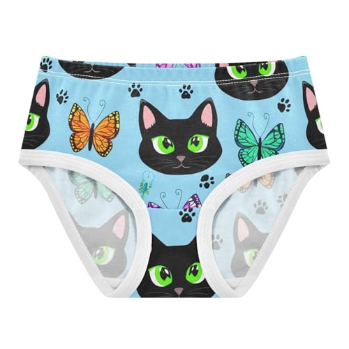 Cute Black Cartoon Cat Blue Girls Underwear Toddler 2t Cotton Little Girl Panties Colorful Briefs Girls Undies - Main Image
