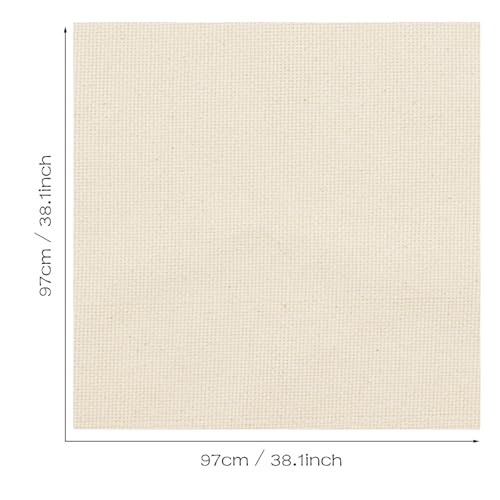 Image of Punch Needle Cloth, Tufting Cloth Punch Needle Fabric, Embroidery Fabric, Monks Cloth for Punch Needle Embroidery Rug Hooking, Punch Needle Frame, 39.4 x 39.4 Inch
