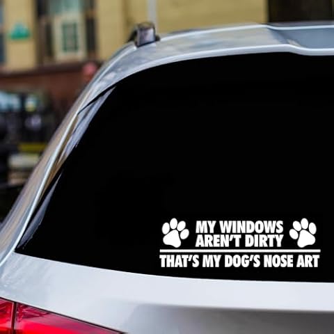 H-TRADINGS My Windows aren't Dirty - That's My Dog's Nose Art 2.5 x 8 inches Approximately White for Car,SUV, Truck, Windows, Jet Ski,Pontoon,Bumper, Laptop Cover