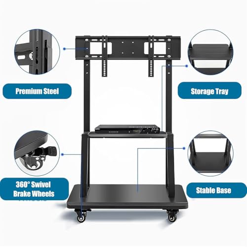 Soporte universal móvil para TV de 32 a 75 pulgadas negro miniatura 7