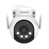 Defender AI Powered 4K Everwatch PTZ Plug in Outdoor Camera, AI Human/Vehicle Detection, WiFi 6/Bluetooth Wireless Camera, Color Night Vision, Deterrence, Mobile App