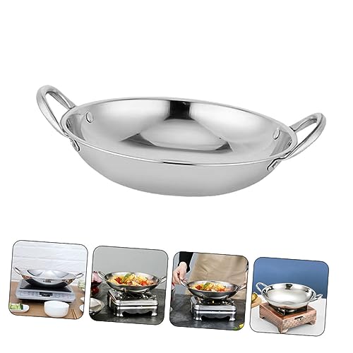 Wok de Acero Inoxidable con Doble Asa para Cocina miniatura 2