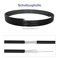 Fahrrad Schaltzug Set – 2m Schaltzughülle, 4 Schaltinnenzüge aus verzinktem Stahl, Endkappen & Zubehör – Kompatibel mit MTB, Rennrad, Faltrad – Schaltzug Ersatz für Vorder- & Hinterradschaltung – Ansicht 3