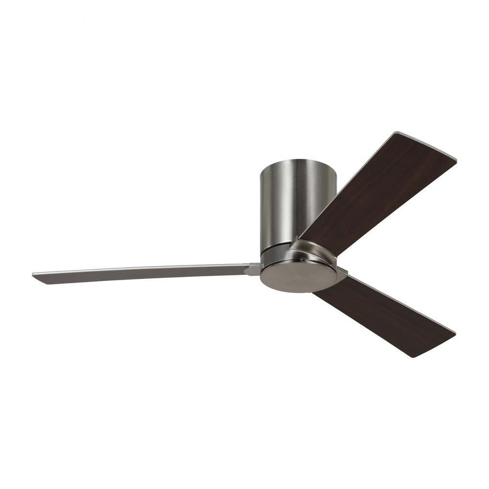 Generation Lighting 3RZHR44BS Rozzen 44" Damp Ceiling Fan with Remote, Brushed Steel
