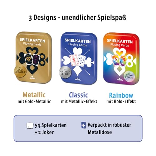 moses. Spielkarten Rainbow – stilvolles Kartenset für Erwachsene & Kinder, für Skat, Poker, Mau Mau & mehr, ab 6 Jahren, 2+ Spieler – Bild 5