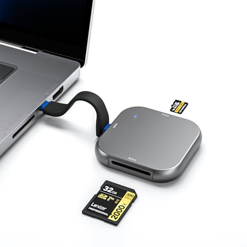 Image of Magnetic USB C SD 4.0 Card Reader, Portable Micro SD Card Reader Aluminum Memory Card Reader Adapter for iPhone 17 /16 /15 MacBook, Compatible with 312MB /s SD /TF /Micro SD