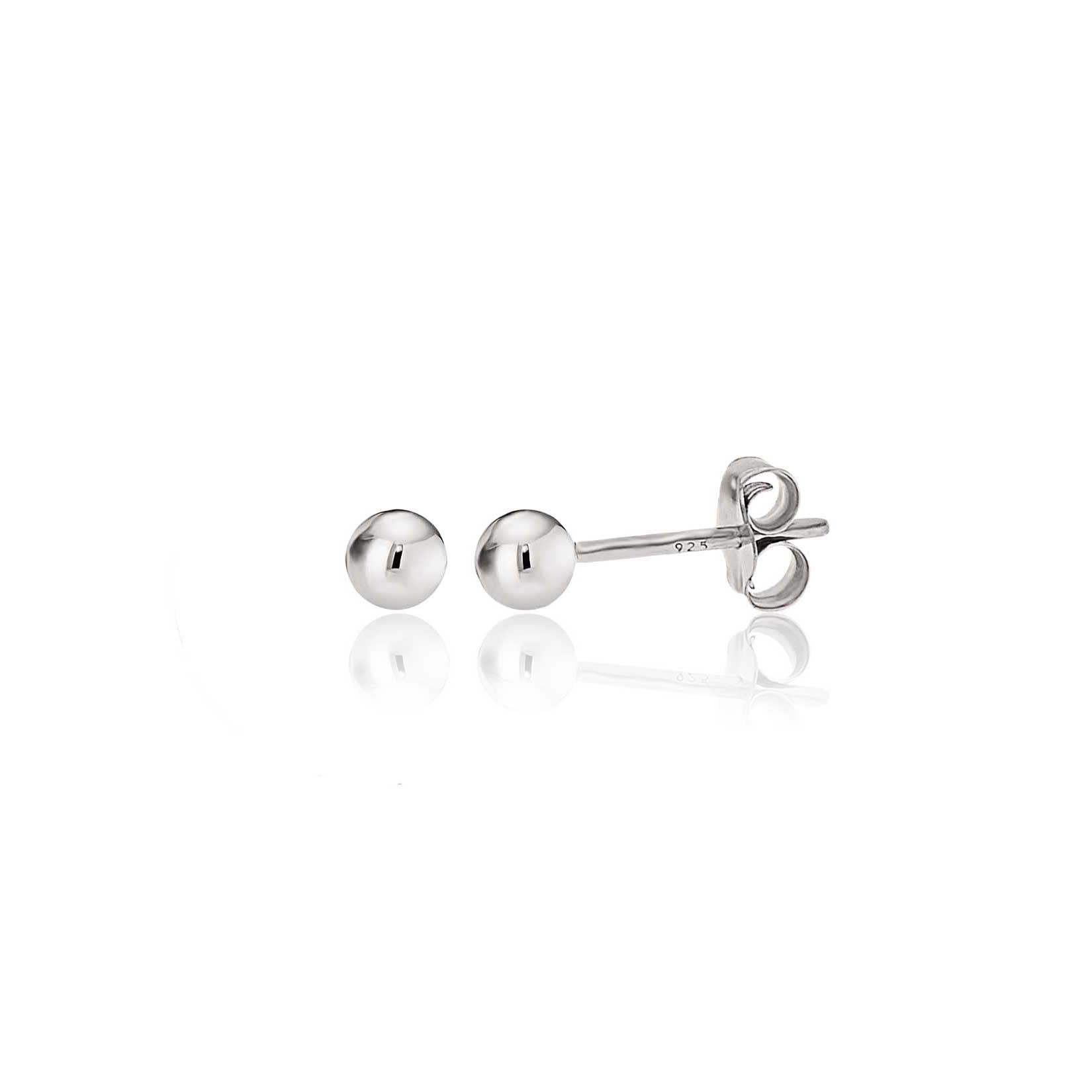 925er Silber Kugel-Ohrringe Damen – Allergikerfreundlich, Nickelfrei – 9 Größen 2mm–10mm – 14K Vergoldet – Zeitlose KEZEF Essentials für jeden Tag