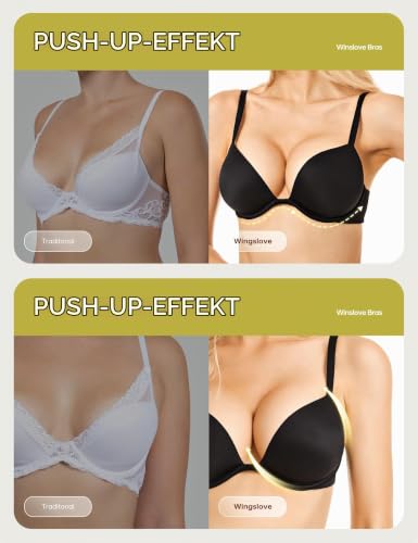 Wingslove Damen Super Push Up BH mit Bügel Extrem Gepolstert Maximizer für Kleine Brüste - Bild 2